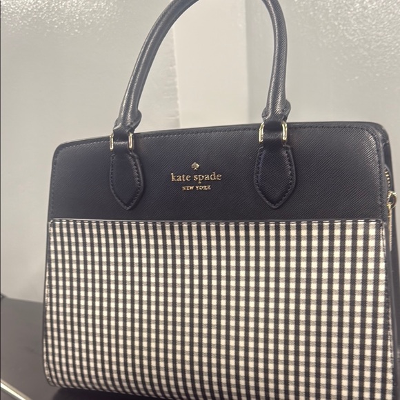 kate spade Handbags - Kate Spade Black and White Satchel with Gingham Pattern